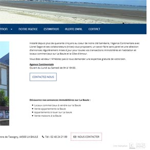 Le site web de l'agence continentale